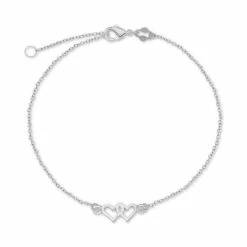 Brand new 🔥 Giani Bernini Double-Heart Chain Ankle Bracelet In Sterling Silver 🧨