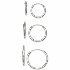 Buy 😀 Giani Bernini 3-Pc. Set Small Endless Hoop Earrings In Sterling Silver, Created For Macy's 🔔