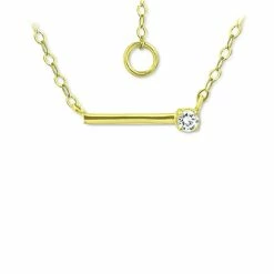 Deals ๐ Giani Bernini Cubic Zirconia Solitaire Bar Pendant Necklace, 16 + 2 Extender, Created For Macy's Gold โจ