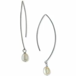 New 🥰 Giani Bernini Cultured Freshwater Pearl Threader Earrings In Sterling Silver (Also In Onyx), Created For Macy's 🤩