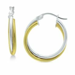Deals 💯 Giani Bernini Small Two-Tone Overlap Hoop Earrings In Sterling Silver & 18k Gold-Plate, 0.78, Created For Macy's ❤️