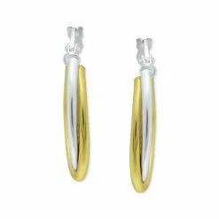 Deals 💯 Giani Bernini Small Two-Tone Overlap Hoop Earrings In Sterling Silver & 18k Gold-Plate, 0.78, Created For Macy's ❤️ -Giani Bernini Shop unnamed file 2554
