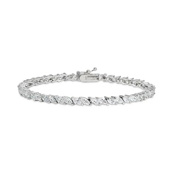 Outlet ๐ Giani Bernini Cubic Zirconia Marquise Tennis Bracelet In Sterling Silver, Created For Macy's ๐ 1 Outlet ๐ Giani Bernini Cubic Zirconia Marquise Tennis Bracelet In Sterling Silver, Created For Macy's ๐