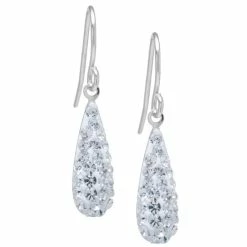 Top 10 ❤️ Giani Bernini Pave Crystal Teardrop Earrings In Sterling Silver. Available In Clear, Black, Blue, Multi, Purple Or Red 🥰