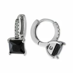New 🔥 Giani Bernini Cubic Zirconia Huggie Hoop Earrings In Sterling Silver, 0.5, Created For Macy's 🔔