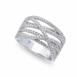 Discount 👍 Giani Bernini Cubic Zirconia Pave Interlocking Ring (1-1/6 Ct. T.w.) In Sterling Silver 😉