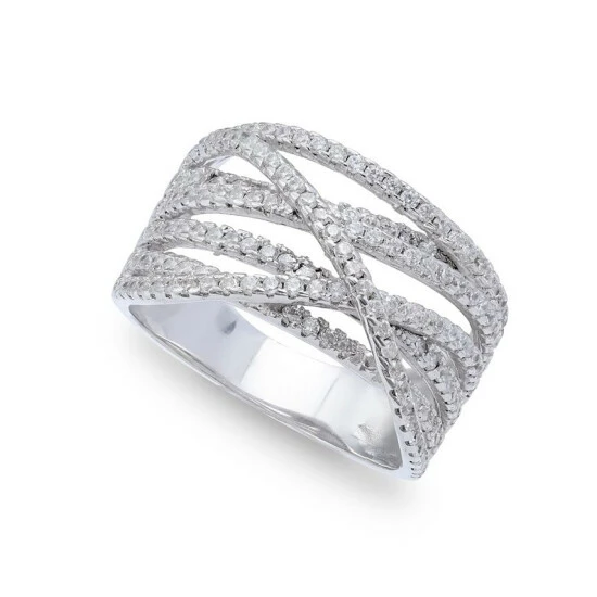 Discount 👍 Giani Bernini Cubic Zirconia Pave Interlocking Ring (1-1/6 Ct. T.w.) In Sterling Silver 😉 1 Discount 👍 Giani Bernini Cubic Zirconia Pave Interlocking Ring (1-1/6 Ct. T.w.) In Sterling Silver 😉