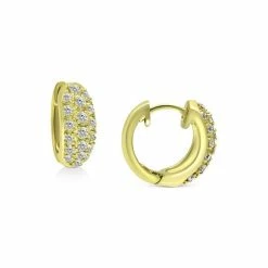 Hot Sale 👏 Giani Bernini Cubic Zirconia Pavé Small Huggie Hoop Earrings In 18k Gold-Plated Sterling Silver, 1/2, Created For Macy's Gold Over Silver 🥰 -Giani Bernini Shop unnamed file 2584