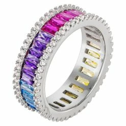 Best deal 🔔 Giani Bernini Multicolor Cubic Zirconia Baguette Ring In Sterling Silver, Created For Macy's 🎉