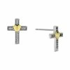 Best Sale 🌟 Giani Bernini Cubic Zirconia (1/5 Ct. T.w.) Heart Cross Stud Earrings In Sterling Silver 💯