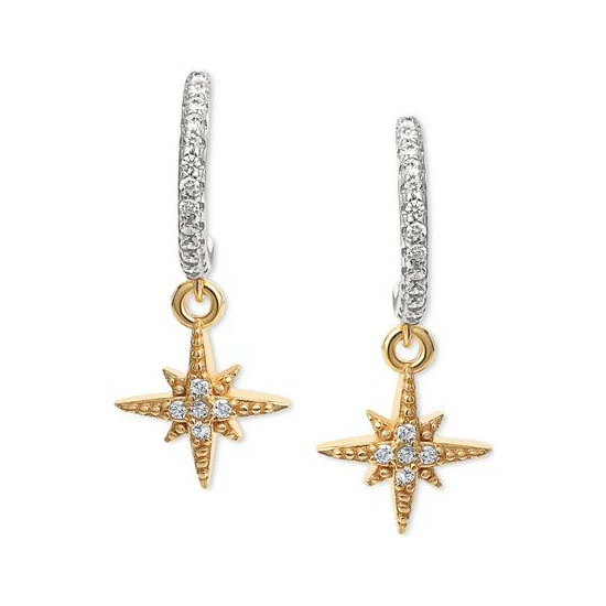 Outlet ๐ Giani Bernini Cubic Zirconia Star Dangle C Hoop Earrings In Sterling Silver & Gold-Plate, Created For Macy's Two Tone ๐ 3 Outlet ๐ Giani Bernini Cubic Zirconia Star Dangle C Hoop Earrings In Sterling Silver & Gold-Plate, Created For Macy's Two Tone ๐ - Image 3