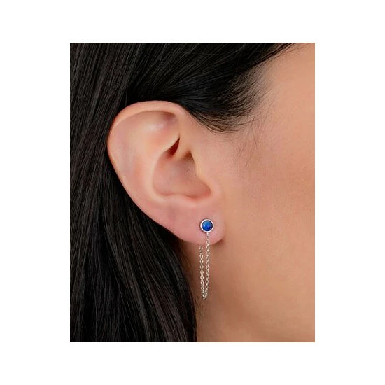 New ๐ Giani Bernini Lapis Front & Back Chain Drop Earrings In Sterling Silver, Created For Macy's ๐ 2 New ๐ Giani Bernini Lapis Front & Back Chain Drop Earrings In Sterling Silver, Created For Macy's ๐ - Image 2