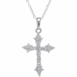 Coupon 🧨 Giani Bernini Cubic Zirconia 18 Cross Pendant Necklace In Sterling Silver, Created For Macy's 🎉
