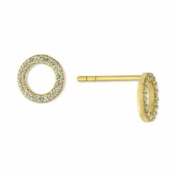 Coupon ๐ Giani Bernini Cubic Zirconia Circle Stud Earrings In Gold-Plated Sterling Silver, Created For Macy's Yellow Gold ๐งจ