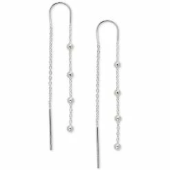 Cheapest ๐ Giani Bernini Polished Ball Chain Threader Drop Earrings In 18k Gold-Plated Sterling Silver, Created For Macy's (Also In Sterling Silver) โ