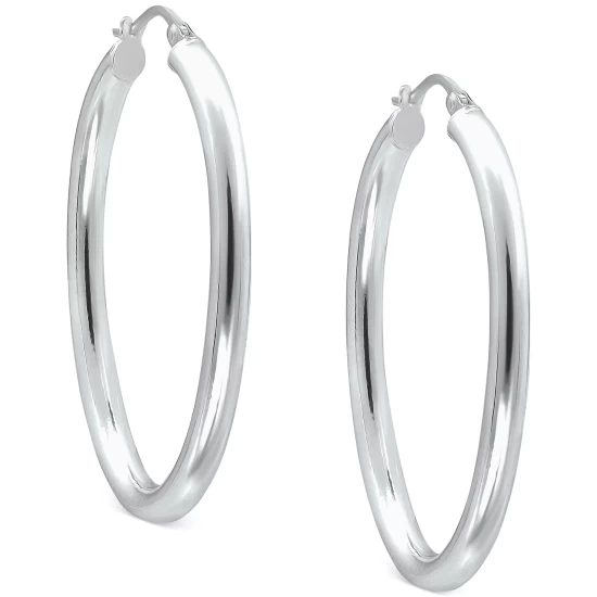 Flash Sale ๐คฉ Giani Bernini Polished Oval Medium Hoop Earrings, 25mm, Created For Macy's Gold Over Silver ๐ 4 Flash Sale ๐คฉ Giani Bernini Polished Oval Medium Hoop Earrings, 25mm, Created For Macy's Gold Over Silver ๐ - Image 4
