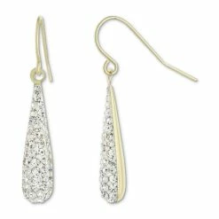 Outlet 😀 Giani Bernini Crystal Teardrop Drop Earrings In 18k Gold-Plated Sterling Silver, Created For Macy's 👏