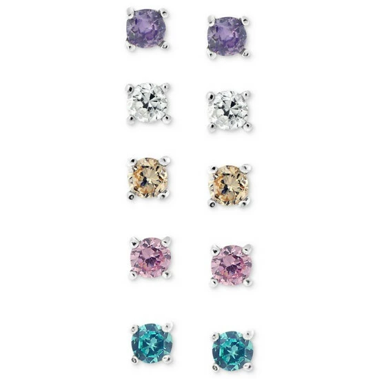 Promo ๐ Giani Bernini Sterling Silver Earring Set, Multicolor Cubic Zirconia Five Stud Earring Set (1 Ct. T.w.) ๐ 1 Promo ๐ Giani Bernini Sterling Silver Earring Set, Multicolor Cubic Zirconia Five Stud Earring Set (1 Ct. T.w.) ๐