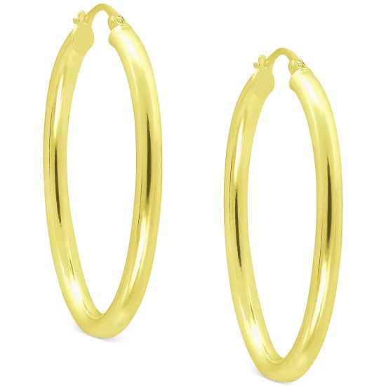 Flash Sale ๐คฉ Giani Bernini Polished Oval Medium Hoop Earrings, 25mm, Created For Macy's Gold Over Silver ๐ 5 Flash Sale ๐คฉ Giani Bernini Polished Oval Medium Hoop Earrings, 25mm, Created For Macy's Gold Over Silver ๐ - Image 5