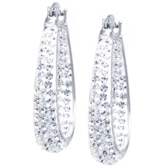 Promo 🔔 Giani Bernini Crystal Pavé In & Out Oval Hoop Earrings In Sterling Silver, Created For Macy's 🤩 1 Promo 🔔 Giani Bernini Crystal Pavé In & Out Oval Hoop Earrings In Sterling Silver, Created For Macy's 🤩