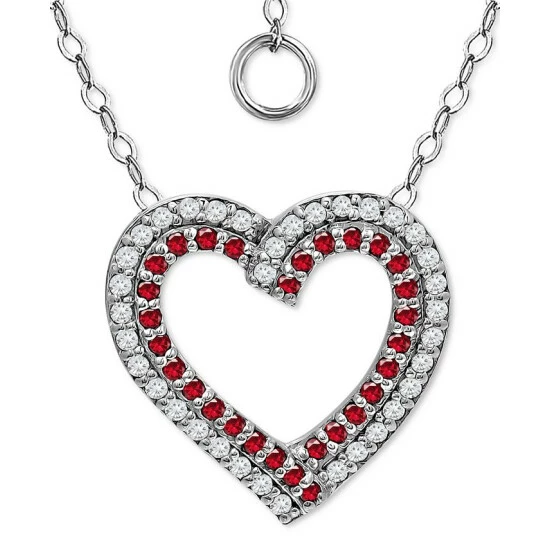 Deals ๐ฏ Giani Bernini Lab-Created Ruby & Cubic Zirconia Heart Pendant Necklace In Sterling Silver, 16 + 2 Extender, Created For Macy's โ๏ธ 1 Deals ๐ฏ Giani Bernini Lab-Created Ruby & Cubic Zirconia Heart Pendant Necklace In Sterling Silver, 16 + 2 Extender, Created For Macy's โ๏ธ