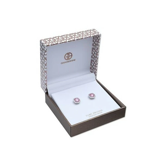 Best Sale ๐ Giani Bernini Multi Colored Cubic Zirconia Cushion Shape Stud Earring In Sterling Silver Pink ๐ 2 Best Sale ๐ Giani Bernini Multi Colored Cubic Zirconia Cushion Shape Stud Earring In Sterling Silver Pink ๐ - Image 2
