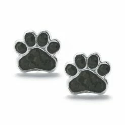 Deals 😀 Giani Bernini Black Pave Crystal 🦮 Dog Paw Stud Earrings Set In Sterling Silver 🔔