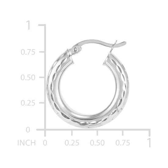 New ๐ Giani Bernini Textured Tube Small Hoop Earrings, 20mm, Created For Macy's Silver ๐ 6 New ๐ Giani Bernini Textured Tube Small Hoop Earrings, 20mm, Created For Macy's Silver ๐ - Image 6