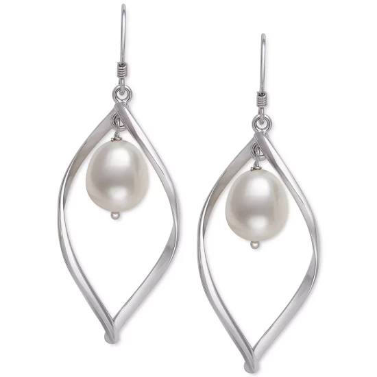 Cheapest ⌛ Giani Bernini Peacock Black Cultured Freshwater Pearl (8-1/2mm) Orbital Drop Earrings In Sterling Silver (Also In White & Pink Cultured Freshwater Pearl), Created For Macy's ⌛ 4 Cheapest ⌛ Giani Bernini Peacock Black Cultured Freshwater Pearl (8-1/2mm) Orbital Drop Earrings In Sterling Silver (Also In White & Pink Cultured Freshwater Pearl), Created For Macy's ⌛ - Image 4