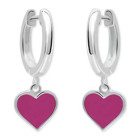Hot Sale ✨ Giani Bernini Enamel Heart Dangle Hoop Earrings In Sterling Silver, Created For Macy's ⌛ 4 Hot Sale ✨ Giani Bernini Enamel Heart Dangle Hoop Earrings In Sterling Silver, Created For Macy's ⌛ - Image 4