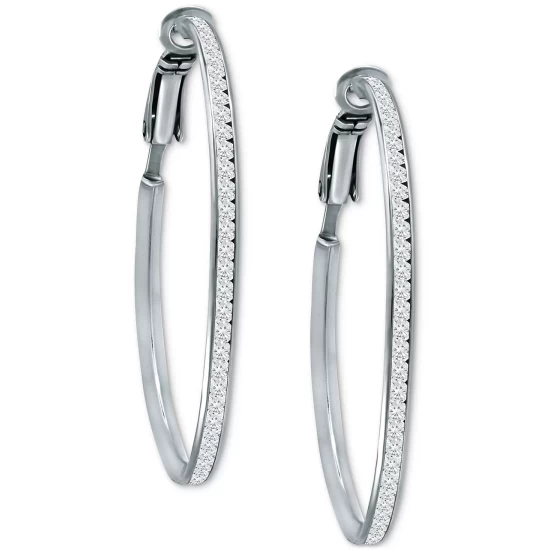 Flash Sale ๐ Giani Bernini Cubic Zirconia Medium Hoop Earrings, 1.5, Created For Macy's Sterling Silver ๐ 4 Flash Sale ๐ Giani Bernini Cubic Zirconia Medium Hoop Earrings, 1.5, Created For Macy's Sterling Silver ๐ - Image 4