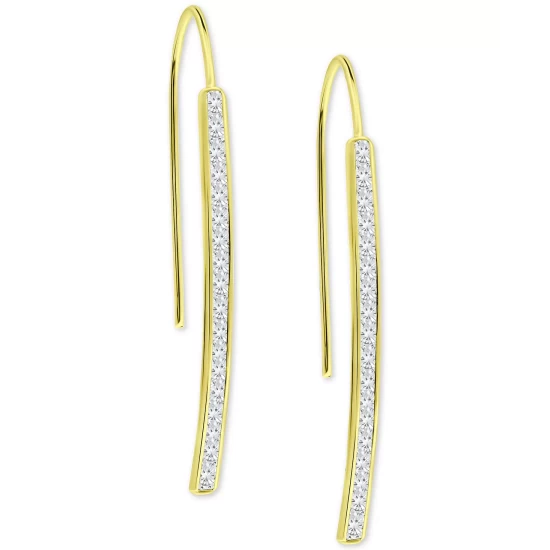 Flash Sale ❤️ Giani Bernini Cubic Zirconia Vertical Bar Threader Earrings, Created For Macy's Gold 🔔 6 Flash Sale ❤️ Giani Bernini Cubic Zirconia Vertical Bar Threader Earrings, Created For Macy's Gold 🔔 - Image 6