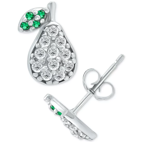 New ๐ฅฐ Giani Bernini Cubic Zirconia & Green Quartz Pear Stud Earrings, Created For Macy's Sterling Silver ๐ 4 New ๐ฅฐ Giani Bernini Cubic Zirconia & Green Quartz Pear Stud Earrings, Created For Macy's Sterling Silver ๐ - Image 4