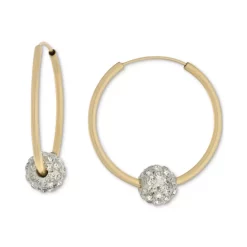 Buy ⌛ Giani Bernini Crystal Ball Small Hoop Earrings, 0.82, Created For Macy's Clear 😉 -Giani Bernini Shop unnamed file 483