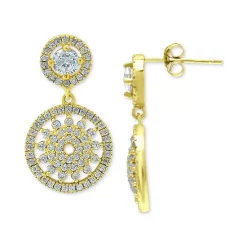 Best Sale 🎉 Giani Bernini Cubic Zirconia Medallion Drop Earrings, Created For Macy's Gold Over Silver 👏 -Giani Bernini Shop unnamed file 518