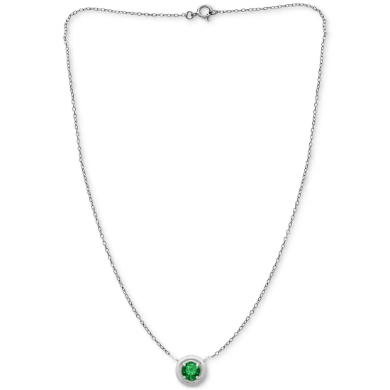 Buy 🧨 Giani Bernini Green Cubic Zirconia Framed 16 Pendant Necklace, Created For Macy's Silver 🤩 4 Buy 🧨 Giani Bernini Green Cubic Zirconia Framed 16 Pendant Necklace, Created For Macy's Silver 🤩 - Image 4