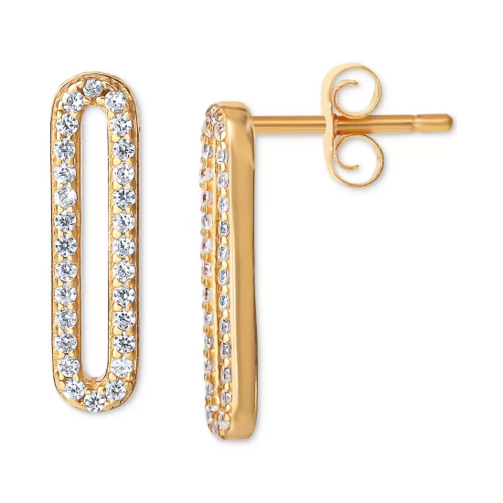 Cheapest โ Giani Bernini Cubic Zirconia Paperclip Link Stud Earrings, Created For Macy's Gold Over Sterling Silver ๐ 5 Cheapest โ Giani Bernini Cubic Zirconia Paperclip Link Stud Earrings, Created For Macy's Gold Over Sterling Silver ๐ - Image 5