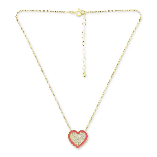 Best Pirce 🤩 Giani Bernini Cubic Zirconia & Enamel Heart Pendant Necklace, 16 + 2 Extender, Created For Macy's Sterling Silver 🌟 5 Best Pirce 🤩 Giani Bernini Cubic Zirconia & Enamel Heart Pendant Necklace, 16 + 2 Extender, Created For Macy's Sterling Silver 🌟 - Image 5
