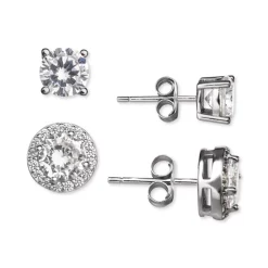 Hot Sale 😀 Giani Bernini 2-Pc. Set Cubic Zirconia Solitaire & Halo Stud Earrings In Sterling Silver, Created For Macy's ⌛ -Giani Bernini Shop unnamed file 584
