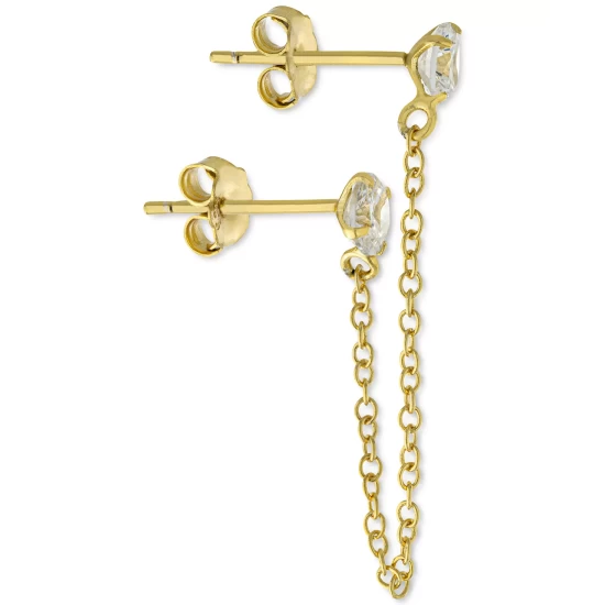 Best Pirce ๐ Giani Bernini Cubic Zirconia Double Pierced Chain Drop Earrings In Gold-Plated Sterling Silver, Created For Macy's Yellow ๐ฅ 4 Best Pirce ๐ Giani Bernini Cubic Zirconia Double Pierced Chain Drop Earrings In Gold-Plated Sterling Silver, Created For Macy's Yellow ๐ฅ - Image 4