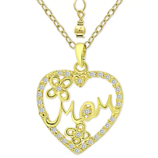 Best deal ๐ Giani Bernini Cubic Zirconia Mom Heart Pendant Necklace In 18k Gold-Plated Sterling Silver, 16 + 2 Extender, Created For Macy's Gold Over Silver ๐ฅฐ 2 Best deal ๐ Giani Bernini Cubic Zirconia Mom Heart Pendant Necklace In 18k Gold-Plated Sterling Silver, 16 + 2 Extender, Created For Macy's Gold Over Silver ๐ฅฐ - Image 2