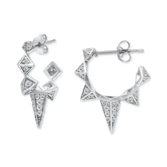 New ๐ Giani Bernini Cubic Zirconia Spike Small Hoop Earrings, Created For Macy's Gold Over Silver ๐ 4 New ๐ Giani Bernini Cubic Zirconia Spike Small Hoop Earrings, Created For Macy's Gold Over Silver ๐ - Image 4