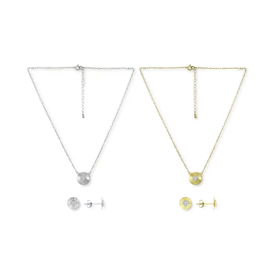Best Pirce ❤️ Giani Bernini Cubic Zirconia Heart Cluster Disc Pendant Necklace & Stud Earrings Jewelry Collection, Created For Macy's Sterling Silver 🥰 2 Best Pirce ❤️ Giani Bernini Cubic Zirconia Heart Cluster Disc Pendant Necklace & Stud Earrings Jewelry Collection, Created For Macy's Sterling Silver 🥰 - Image 2