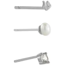 Flash Sale 🎁 Giani Bernini 3-Pc. Set Cubic Zirconia, Mermaid, & Imitation Pearl Stud Earrings In Sterling Silver, Created For Macy's 😀 -Giani Bernini Shop unnamed file 619