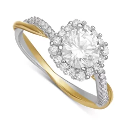 Best Sale ✨ Giani Bernini Cubic Zirconia Halo Twist Band Ring In Sterling Silver & Gold-Plate, Created For Macy's Two Tone 👍 -Giani Bernini Shop unnamed file 621