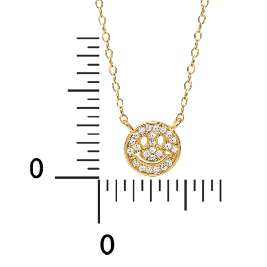Budget 😍 Giani Bernini Cubic Zirconia Smiley 18 Pendant Necklace In 18k Gold-Plated Sterling Silver, Created For Macy's Gold Over Sterling Silver 💯 5 Budget 😍 Giani Bernini Cubic Zirconia Smiley 18 Pendant Necklace In 18k Gold-Plated Sterling Silver, Created For Macy's Gold Over Sterling Silver 💯 - Image 5