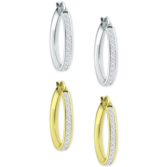 Top 10 ๐ Giani Bernini 2-Pc. Set Cubic Zirconia Small Hoop Earrings In Sterling Silver & 18k Gold-Plate, 0.78, Created For Macy's White/gold ๐งจ 4 Top 10 ๐ Giani Bernini 2-Pc. Set Cubic Zirconia Small Hoop Earrings In Sterling Silver & 18k Gold-Plate, 0.78, Created For Macy's White/gold ๐งจ - Image 4
