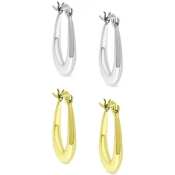Budget 🌟 Giani Bernini 2-Pc. Set Polished Oval Hoop Earrings In Sterling Silver & 18k Gold-Plate, Created For Macy's Two-tone ⌛ -Giani Bernini Shop unnamed file 751