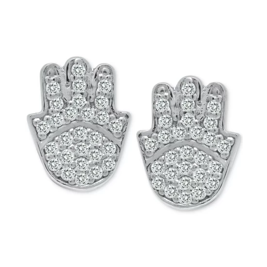 Hot Sale ๐งจ Giani Bernini Cubic Zirconia Hamsa Hand Stud Earrings In Sterling Silver, Created For Macy's ๐ 4 Hot Sale ๐งจ Giani Bernini Cubic Zirconia Hamsa Hand Stud Earrings In Sterling Silver, Created For Macy's ๐ - Image 4