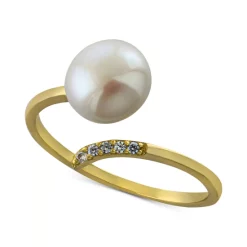 Coupon 🤩 Giani Bernini Cultured Freshwater Pearl (8mm) & Cubic Zirconia Bypass Ring, Created For Macy's Sterling Silver 🤩 -Giani Bernini Shop unnamed file 860